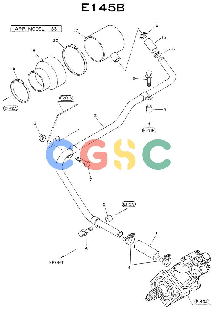 神钢零件查询(NE6(T)04) - NISSAN DIESEL ENGINE (1/86-12/98) (04-008[02]) - COMPRESSOR AIR (FITTING PARTS) "INLET HOSE" Kobelco