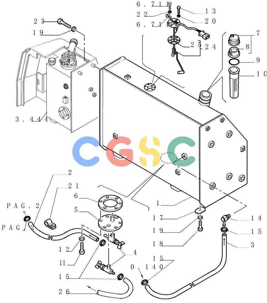纽荷兰零件查询(D150) - CRAWLER DOZER (1/05-) (0.510[01]) - FUEL TANK New Holland Constructuion