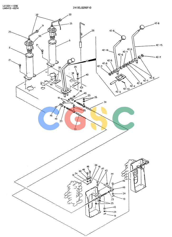 神钢零件查询(K904DL) - EXCAVATOR ASN LX1201 (1/84-12/03) (03-002 ) - CONTROL ASSY P/N 24100J3295F10 Kobelco