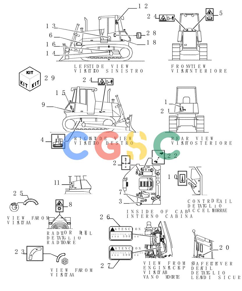 纽荷兰零件查询(D150) - CRAWLER DOZER (1/05-) (9.784[01]) - DECALS - (SPANISH) - OPTIONAL CODE 784142181 New Holland Constructuion