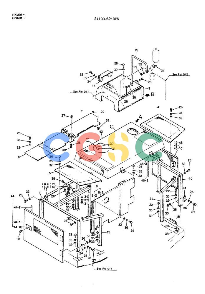 神钢零件查询(K905ALC) - EXCAVATOR ASN YP0301 (1/86-12/03) (02-014[01]) - GUARD ASSY Kobelco