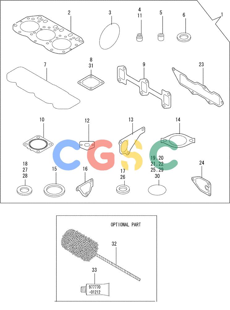 纽荷兰零件查询(E35SR) - COMPACT CRAWLER EXCAVATOR ASN PX13-15001 (N6TN61732) (NA) (1/06-) (08-016) - GASKET SET New Holland Constructuion
