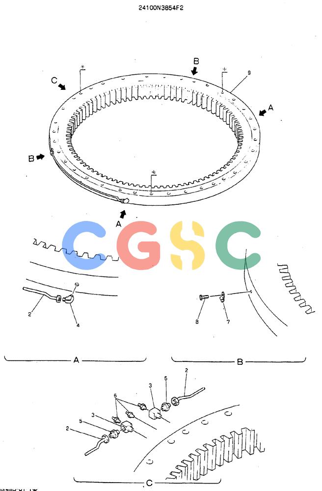 神钢零件查询(MD320BLC) - EXCAVATOR BTW YC0301 - YC0747 (1/80-12/06) (06-006) - RING, SLEWING 24100N3854F2 Kobelco
