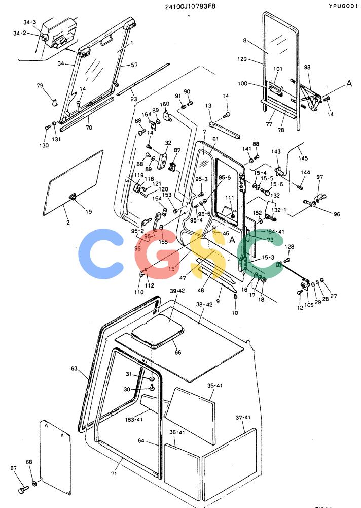 神钢零件查询(MD140BLC) - EXCAVATOR BTW YPU0001 - YPU0300 (1/80-12/06) (02-002[02]) - CAB ASSY. Kobelco