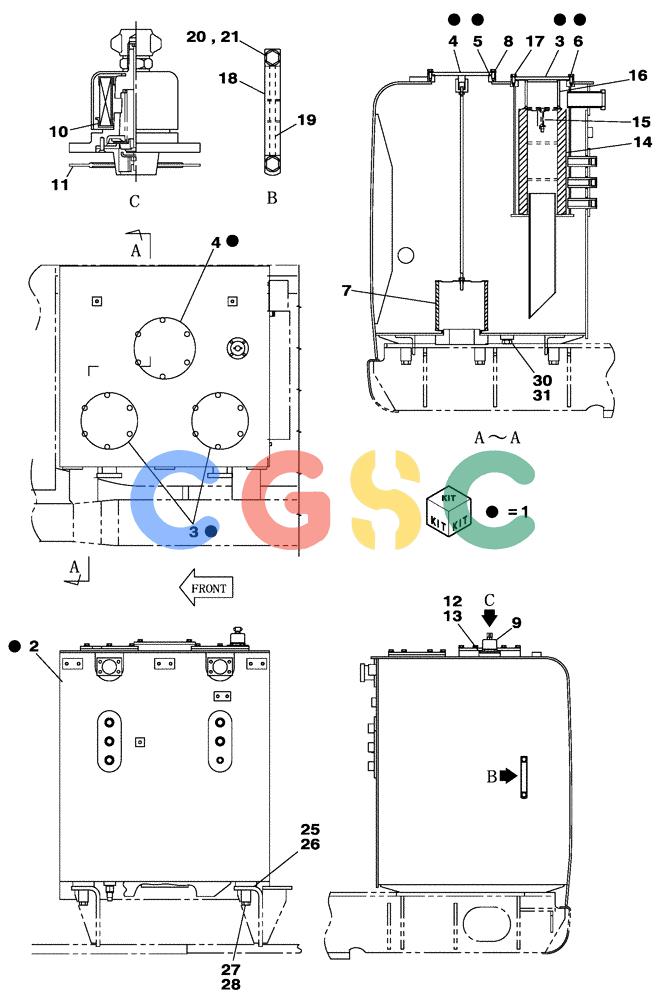 纽荷兰零件查询(E805) - CRAWLER EXCAVATOR TIER 3 (7/06-) (08-001-00[01]) - HYDRAULIC RESERVOIR New Holland Constructuion