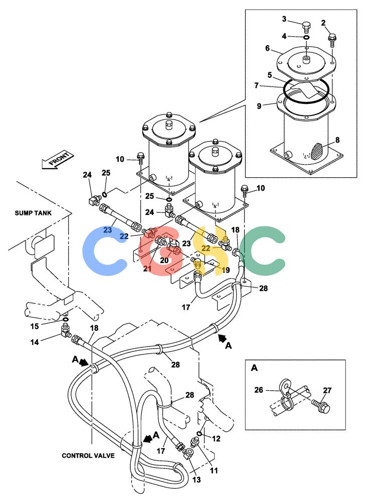 纽荷兰零件查询(E805) - CRAWLER EXCAVATOR TIER 3 (7/06-) (08-006-00[01]) - HYDRAULIC CIRCUIT - OIL FILTER New Holland Constructuion