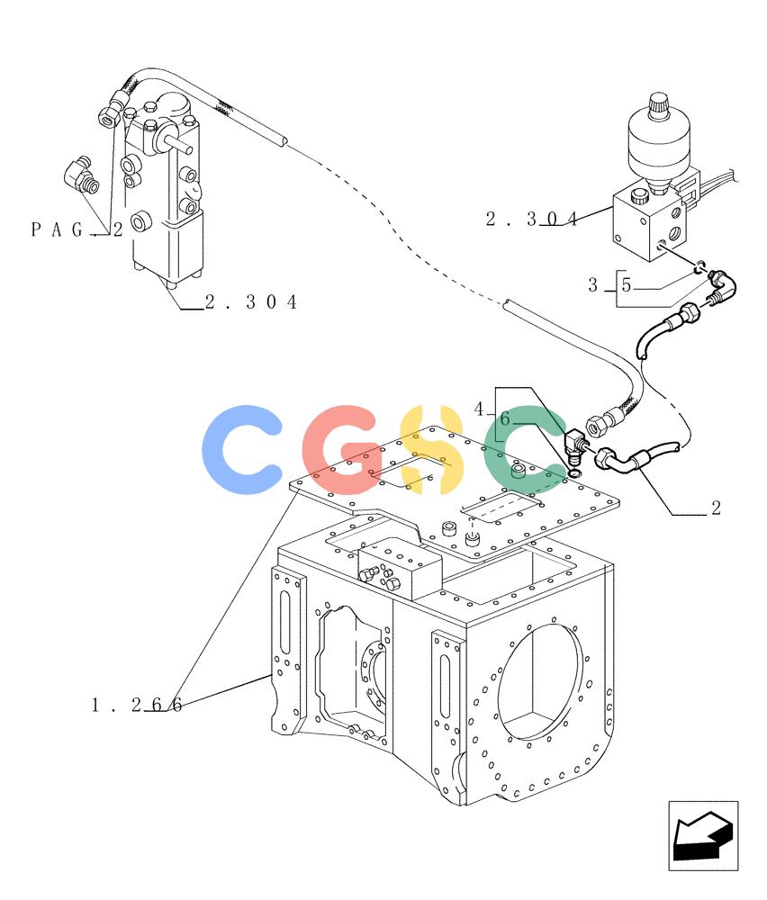 纽荷兰零件查询(DC150.B) - CRAWLER DOZER TIER 2 (3/03-) (2.319[03]) - BRAKE/STEERING DIFFERENTIAL CONNECTING PIPES New Holland Constructuion