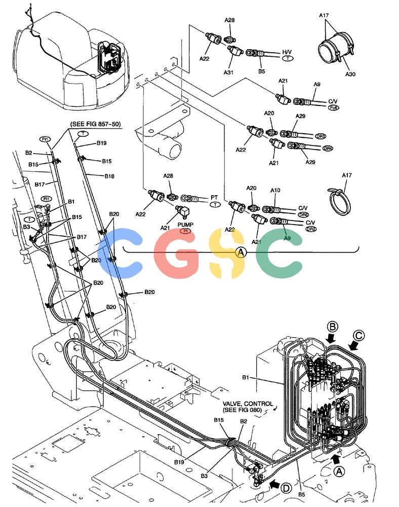纽荷兰零件查询(EH80) - MIDI CRAWLER EXCAVATOR ASN LF04-02000 (N4TA18001 thru N4TA18010, ASN N5TA18011 -) (NA) (1/ (160) - CONTROL LINES, REMOTE (BOOM AND ARM SAFETY) New Holland Constructuion