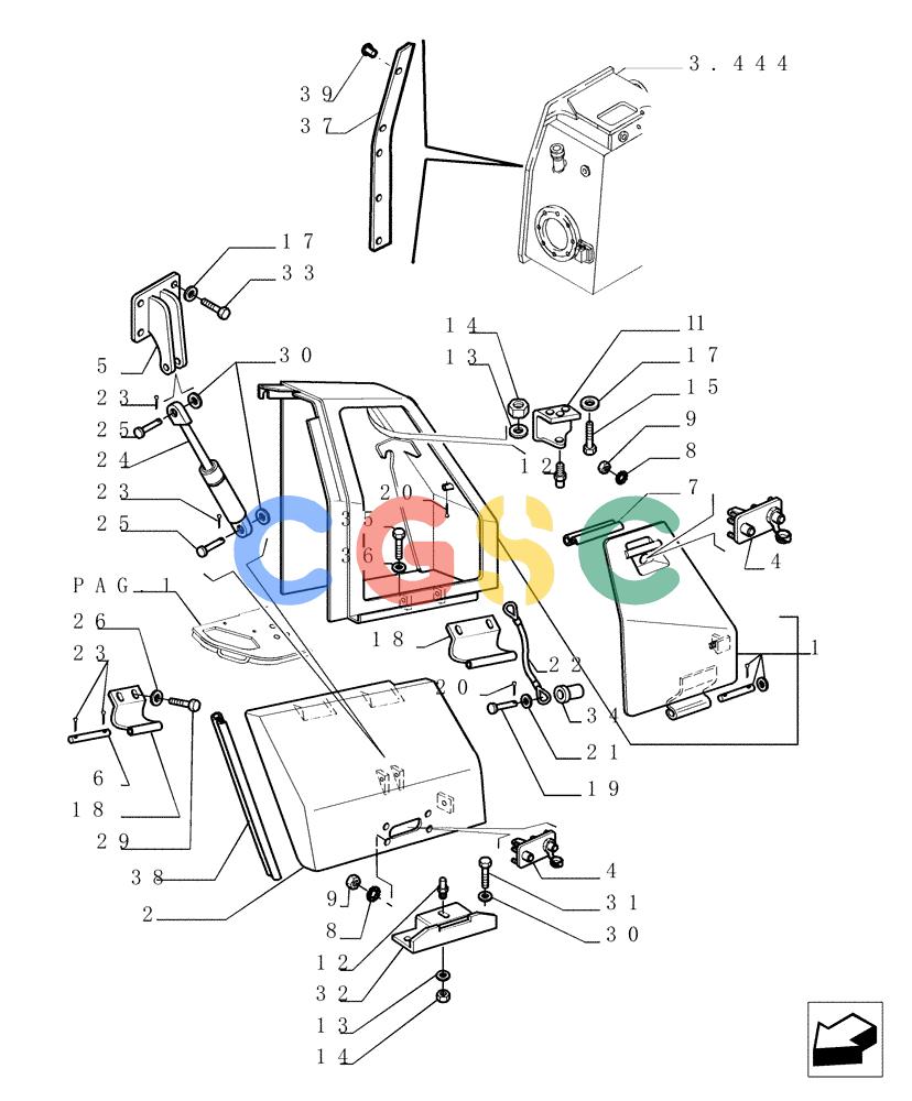 纽荷兰零件查询(DC150.B) - CRAWLER DOZER TIER 2 (3/03-) (5.645[02]) - ROPS SUPPORT New Holland Constructuion