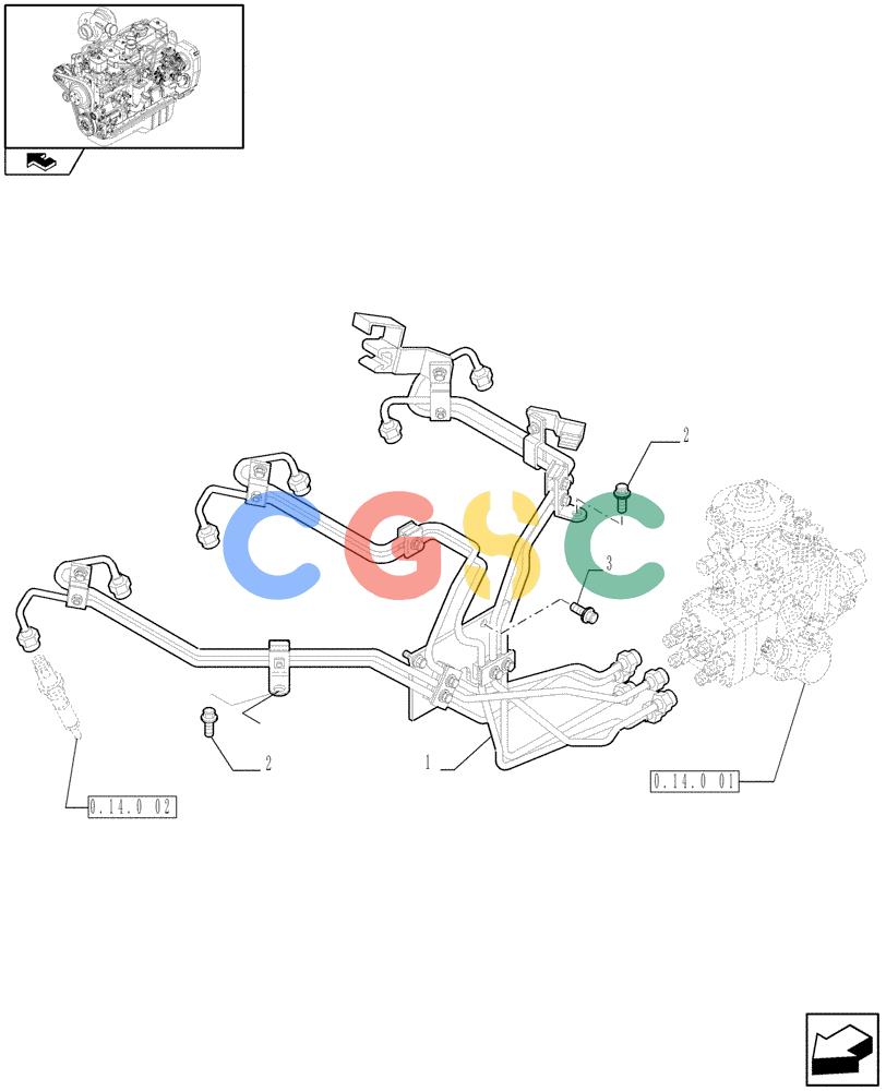 神钢零件查询(F4GE9684C J601) - ENGINE - 504360955 - 84152356 (1/13-) (0.14.9) - INJECTION EQUIPMENT - PIPING (2852344) Kobelco