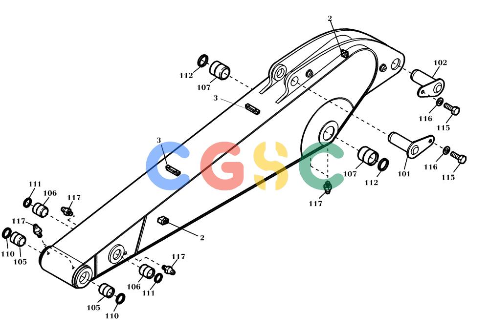 纽荷兰零件查询(EC350) - CRAWLER EXCAVATOR (2/00-) (61.010[001]) - STICK INSTALL.MATERIAL 3,2M (S/N 735033-735038/735040-UP) New Holland Constructuion
