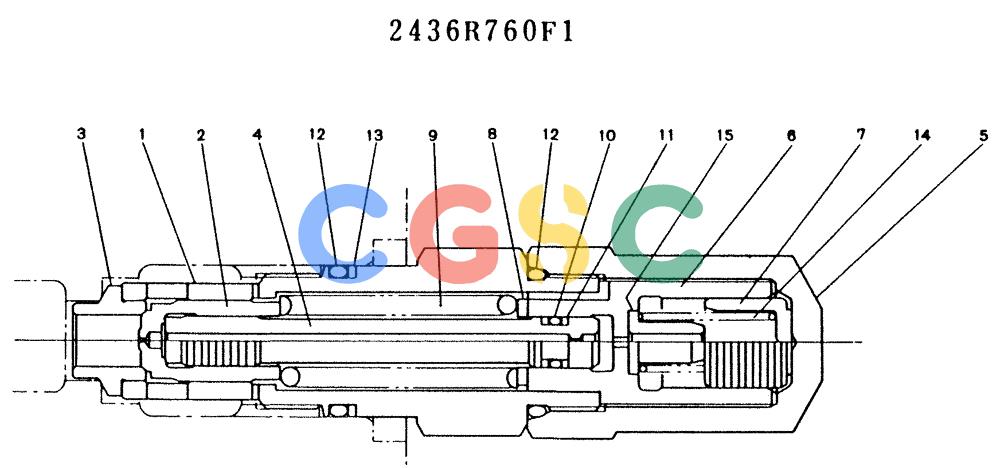 神钢零件查询(K909LC) - MARK II EXCAVATOR ASN LLU-0001 (1/87-12/03) (11-008) - VALVE ASSY, RELIEF, 2436R760 Kobelco