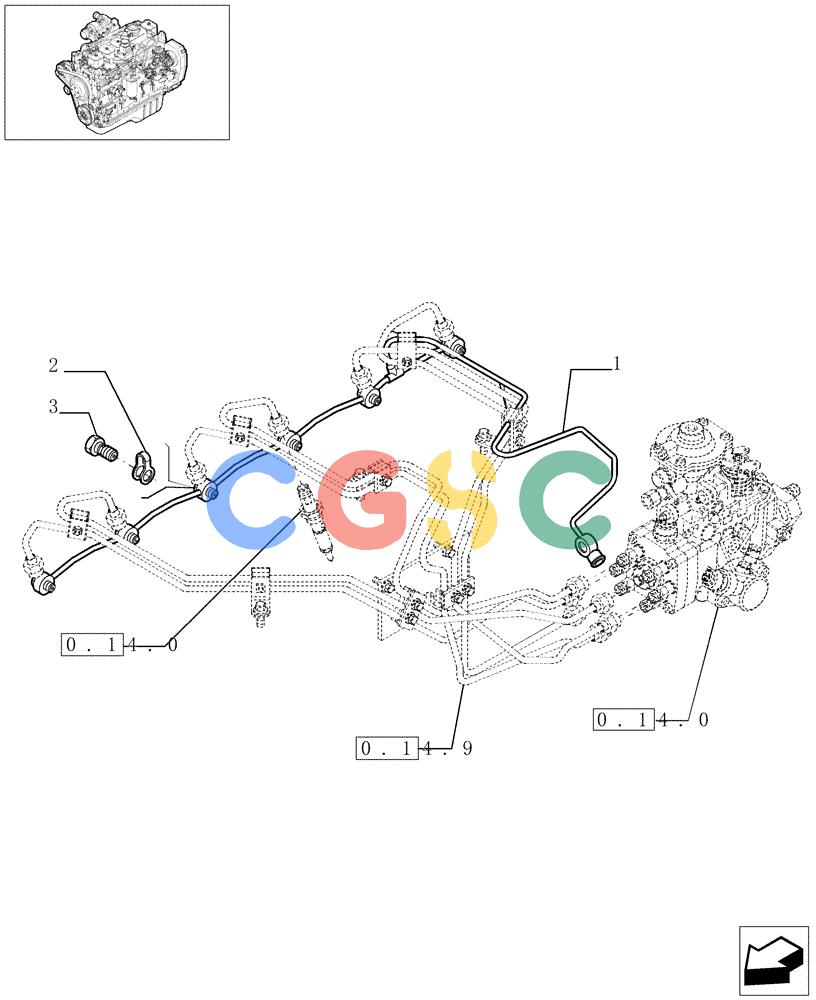 神钢零件查询(F4GE9684C J600) - ENGINE 504124795 - 920019900 (1/13-) (0.20.4[01]) - INJECTION EQUIPMENT - PIPING (504061555) Kobelco