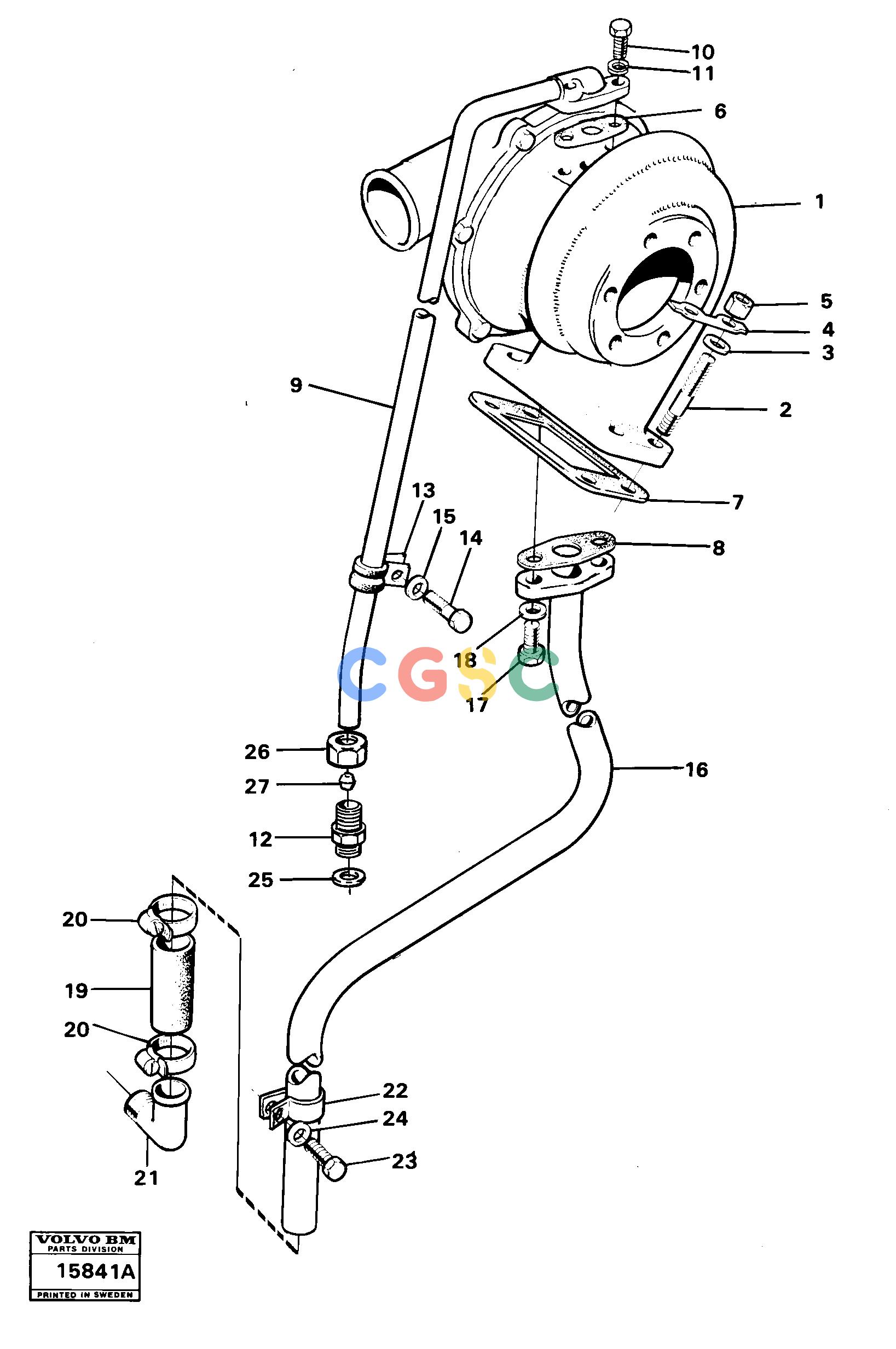 沃尔沃零件查询4500 Turbo charger with fitting parts Td 70 H4500 NoneNoneNoneAutodata Volvo online
