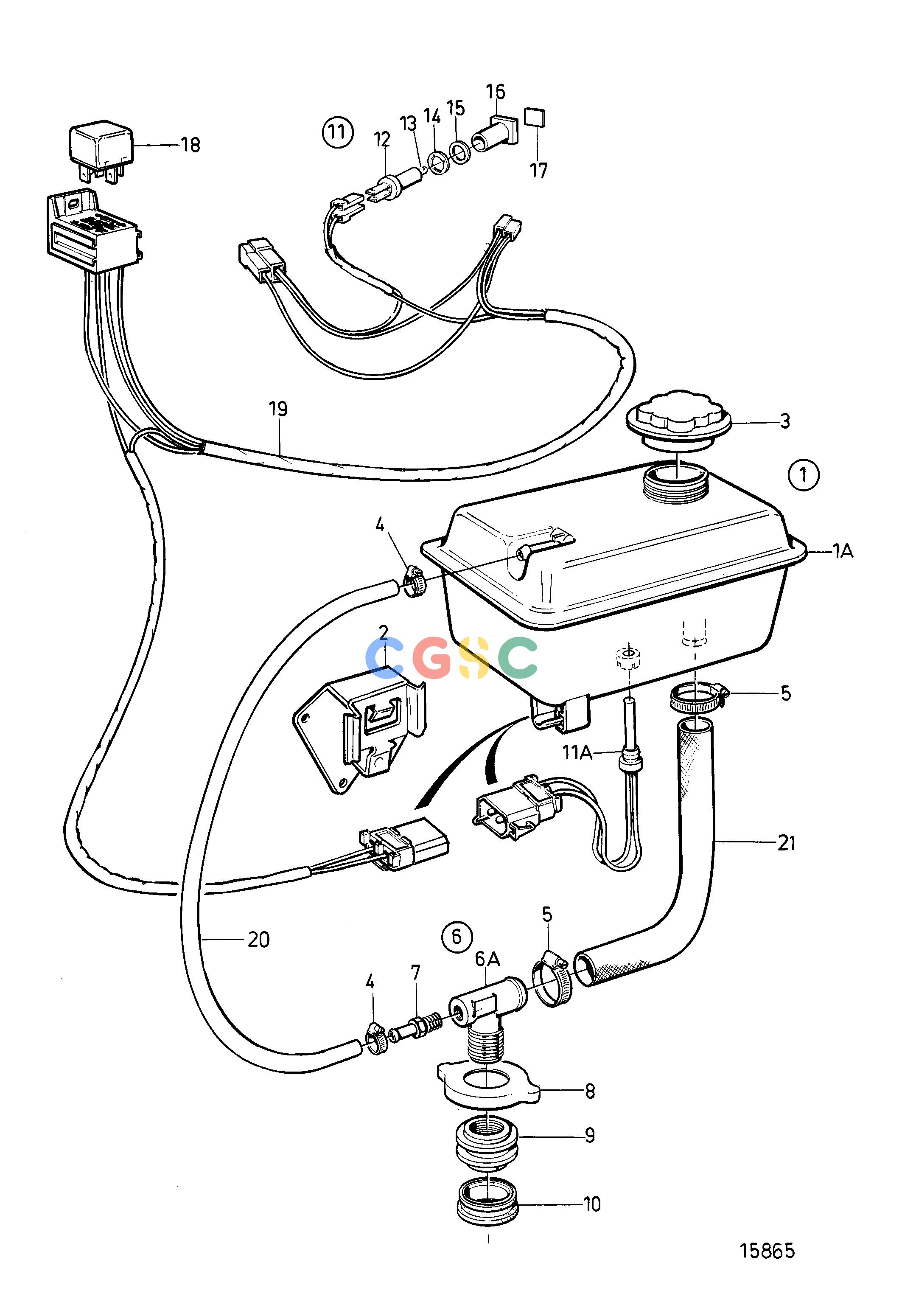 沃尔沃零件查询D2-55; D2-55B; D2-55C; D2-55D; D2-55E; D2-55FCooling SystemExpansion TankEPC Volvo Penta Parts catalog