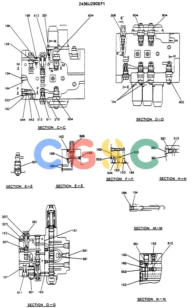 神钢零件查询(SK130LC) - EXCAVATOR BTW YPU1001 - YPU2000 (1/98-12/98) (12-009[02]) - VALVE ASSY CONTROL Kobelco
