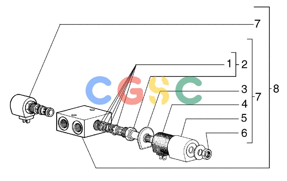 纽荷兰零件查询(F140) - MOTOR GRADER (12/04-) (E3.02[36]) - SOLENOID VALVE ASSY New Holland Constructuion