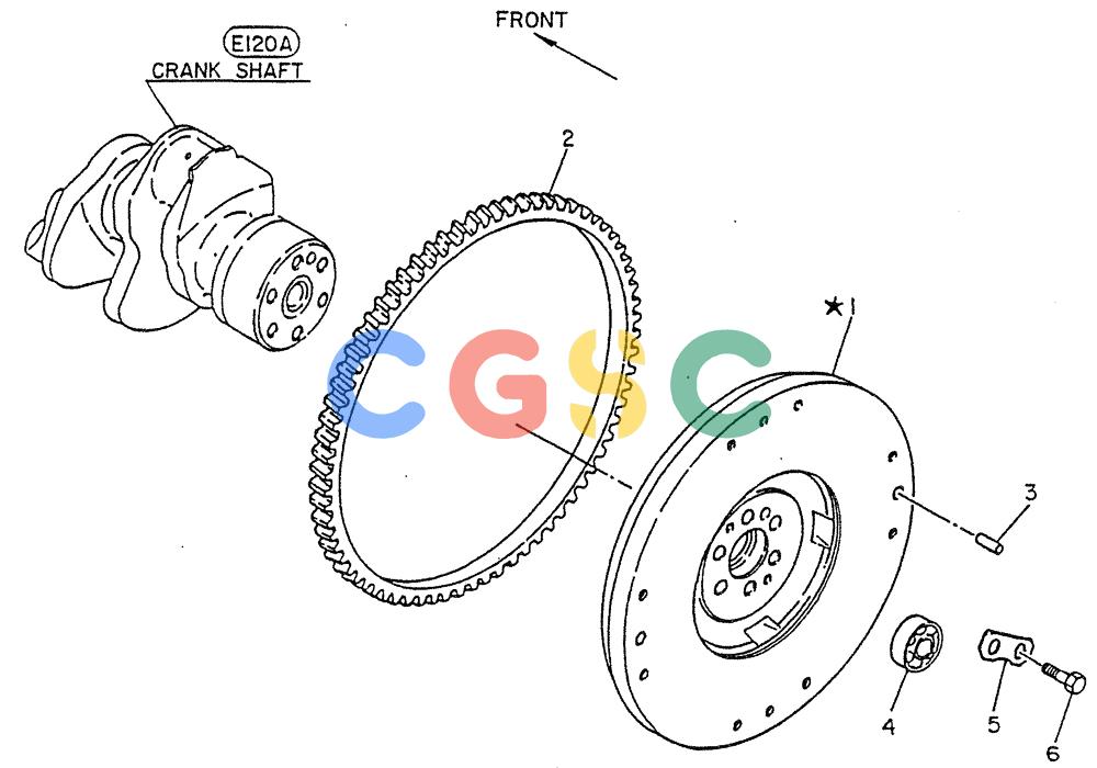 神钢零件查询(FD6(T)14) - NISSAN DIESEL ENGINE ASN 050001 - LK400 & LK500A (1/06-12/06) (02-003[03]) - FLYWHEEL Kobelco