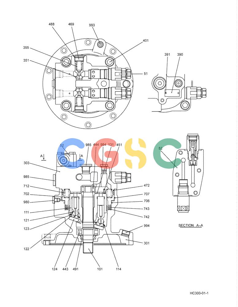 神钢零件查询(SK170 ACERA M-9) - CRAWLER EXCAVATOR - TIER 3 NON-REGULATED (1/12-12/13) (35.352.AL[01]) - MOTOR, ASSY (SWING) Kobelco