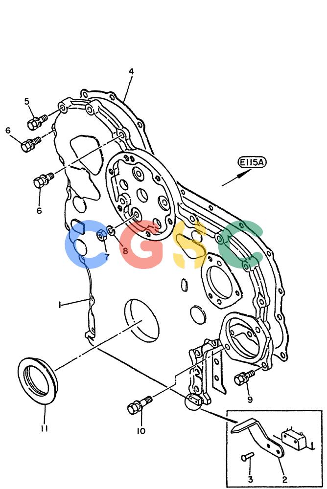 神钢零件查询(PE6T04) - NISSAN DIESEL ENGINE - LK900 & LK700A W/TURBO (1/03-12/06) (01-009[02]) - COVER-FRONT Kobelco