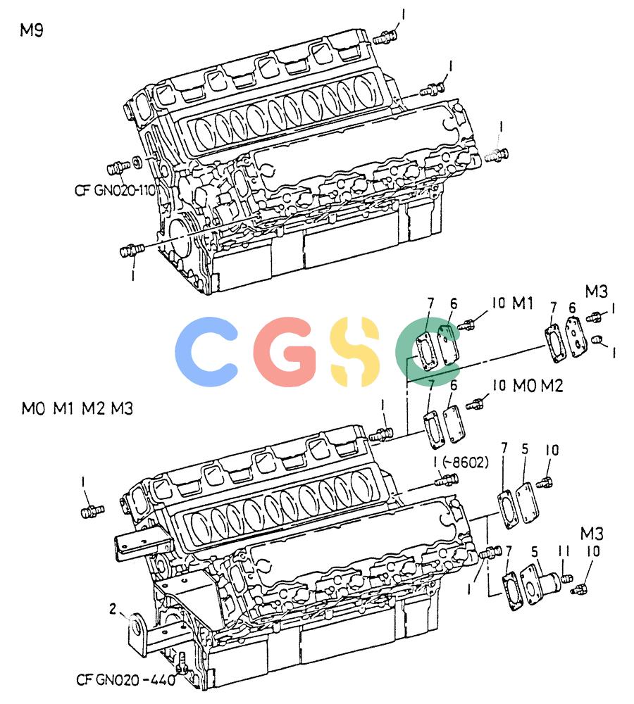神钢零件查询(8DC9-T) - MITSUBISHI DIESEL ENGINE - K914 & K975 (1/79-12/06) (01-029) - ENGINE HANGER 020-490B Kobelco