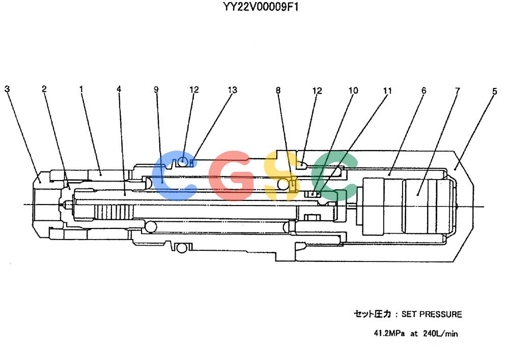 神钢零件查询(ED150) - BLADE RUNNER EXCAVATOR/DOZER ASN YH02-01384 (4/02-12/03) (04-017) - VALVE ASSY, OVERLOAD RELIEF Kobelco