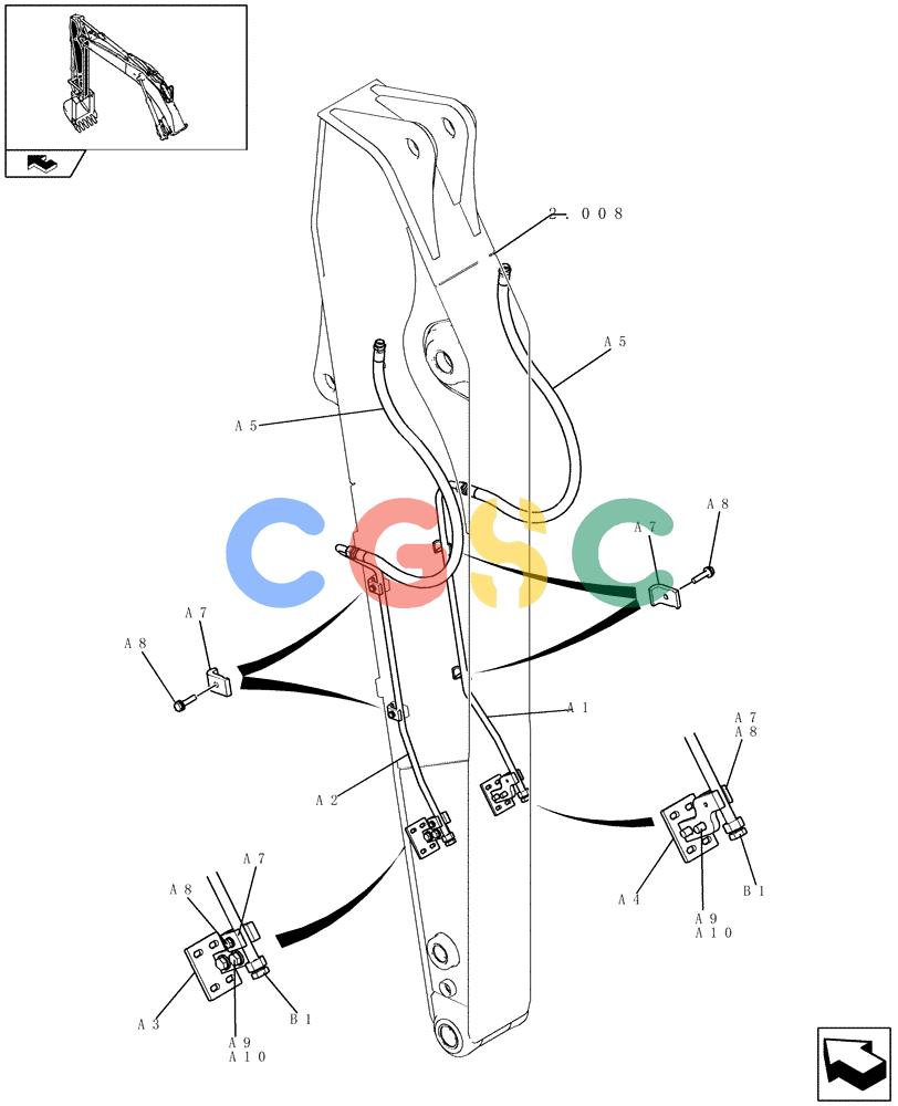 纽荷兰零件查询(E235BSR) - CRAWLER EXCAVATOR (5/07-) (2.038[02]) - BOOM PIPING (2,94M) - EXTRA New Holland Constructuion