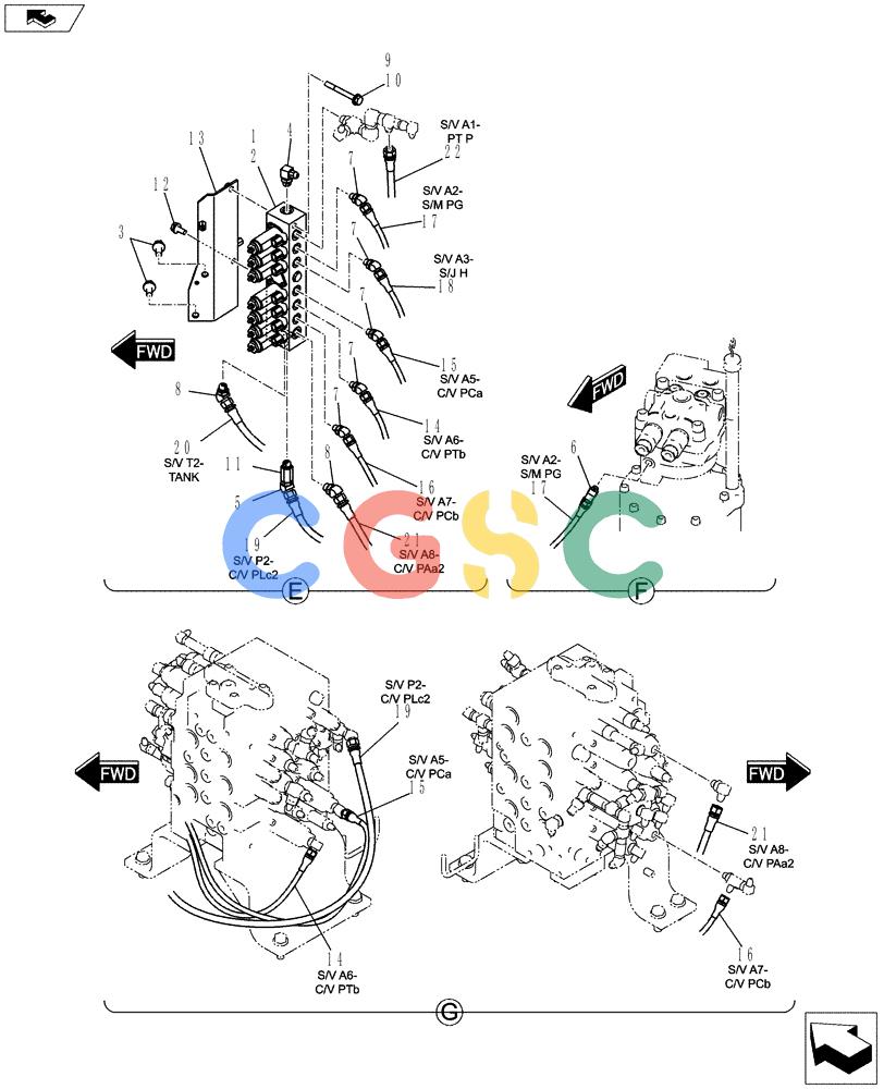 神钢零件查询(ED150-2) - BLADE RUNNER EXCAVATOR/DOZER ASN LH01-01001 (1/09-12/12) (01-029[02]) - CONTROL LINES, VALVE Kobelco