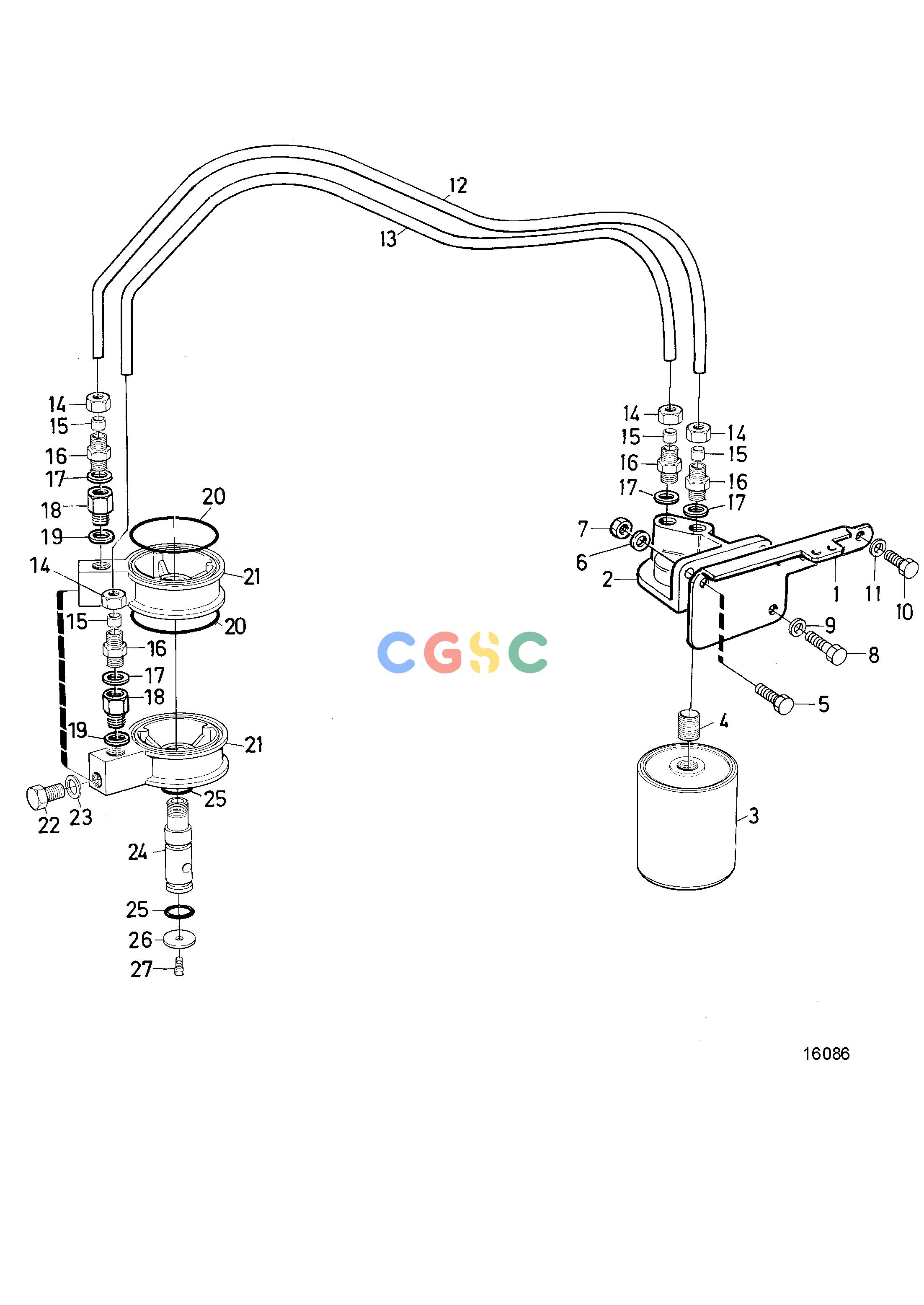 沃尔沃零件查询TAMD72P-A; TAMD72WJ-ALubricating SystemBy-pass Filter, Front Mounting. Alt.EPC Volvo Penta Parts catalog