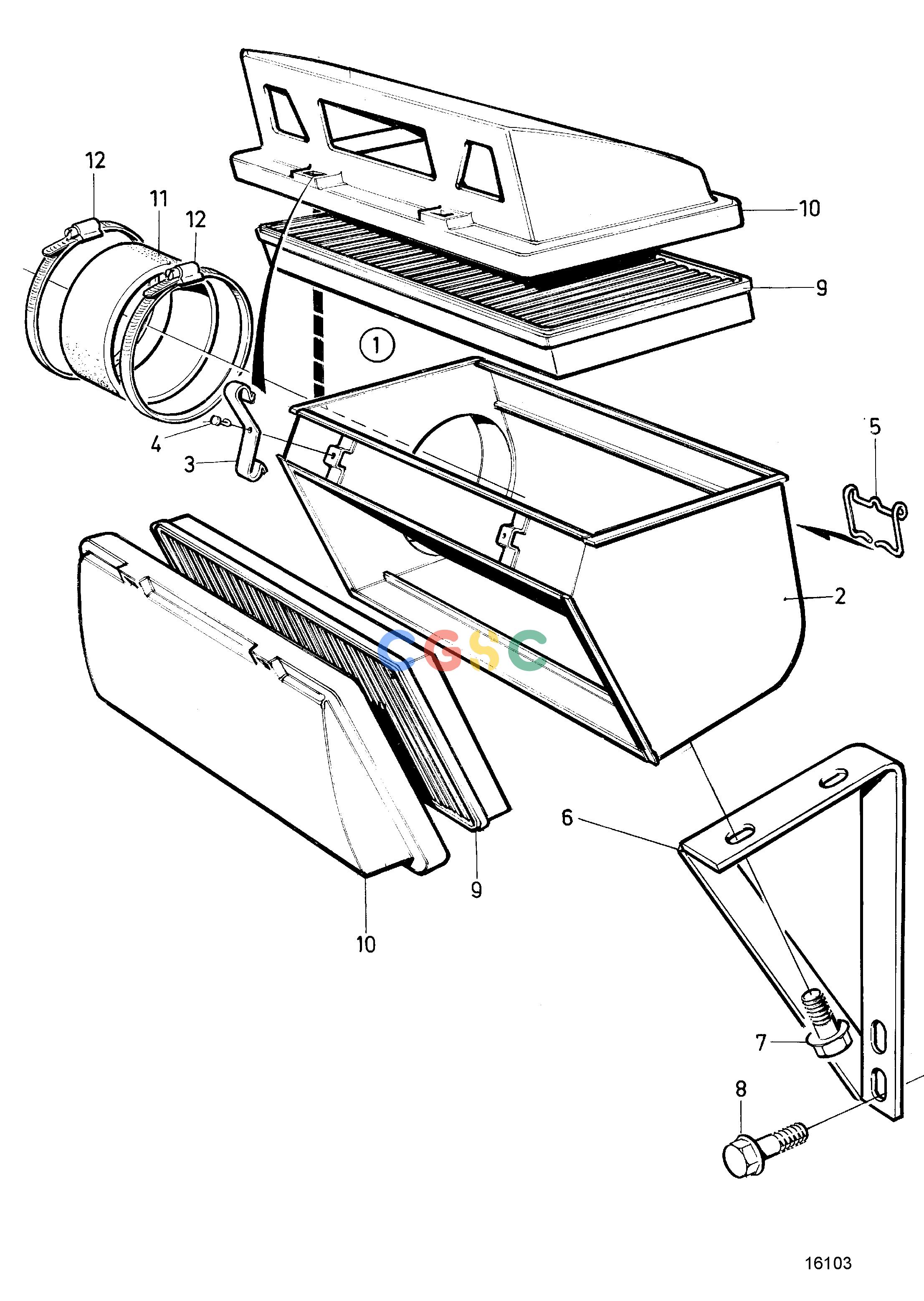 沃尔沃零件查询TAMD72P-A; TAMD72WJ-AIntake and Exhaust SystemAir FilterEPC Volvo Penta Parts catalog