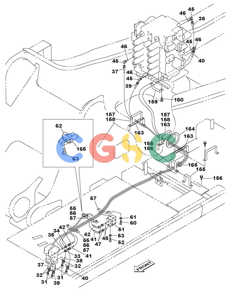 纽荷兰零件查询(E805) - CRAWLER EXCAVATOR TIER 3 (7/06-) (08-027-00[01]) - HYDRAULIC CIRCUIT - TRAVEL PILOT (WITHOUT VALVE, PRESSURE RELIEF) New Holland Constructuion