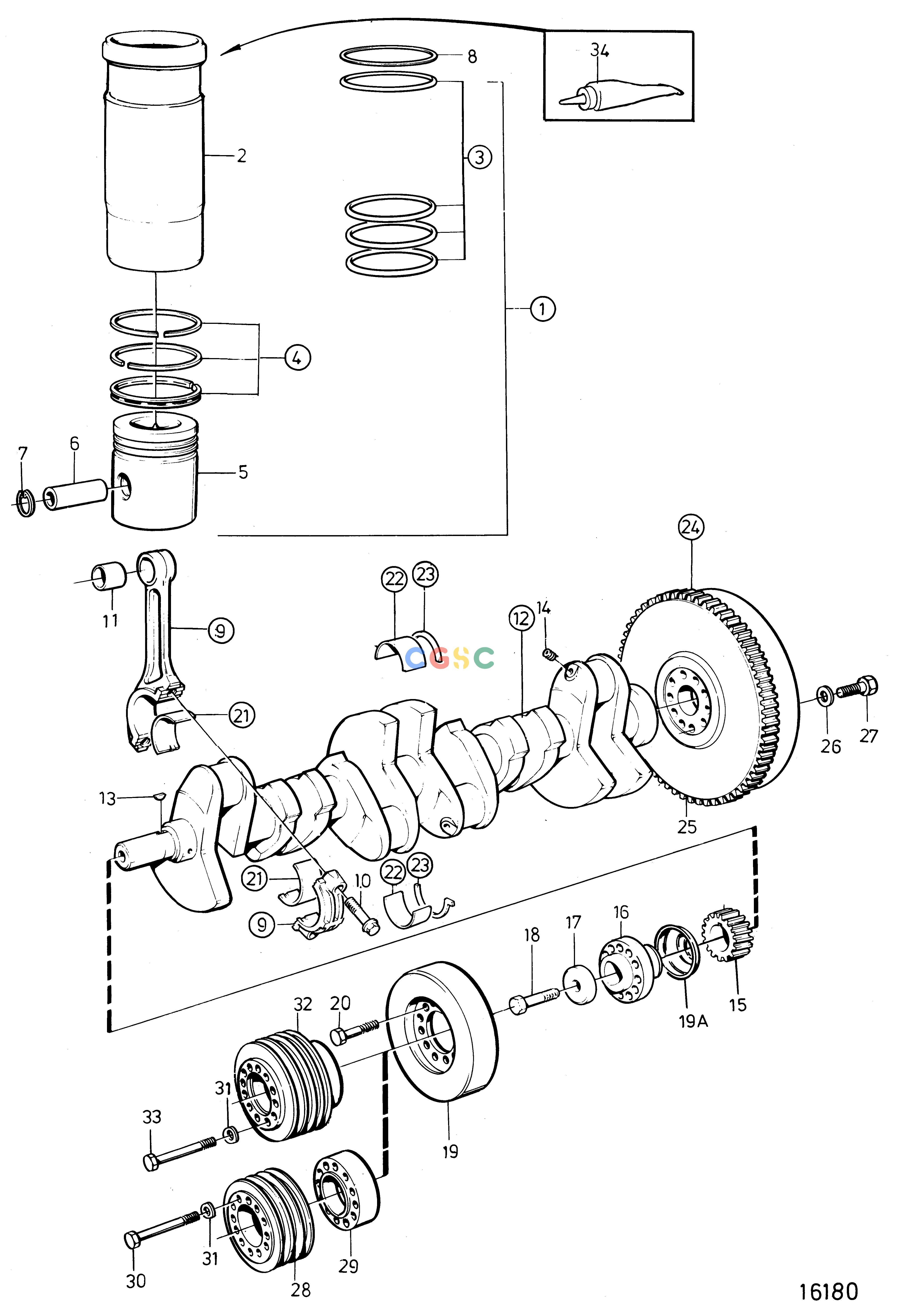 沃尔沃零件查询TMD121C; TAMD121C; TAMD121D; TAMD122C; TAMD122DEngineCrank Mechanism: CEPC Volvo Penta Parts catalog