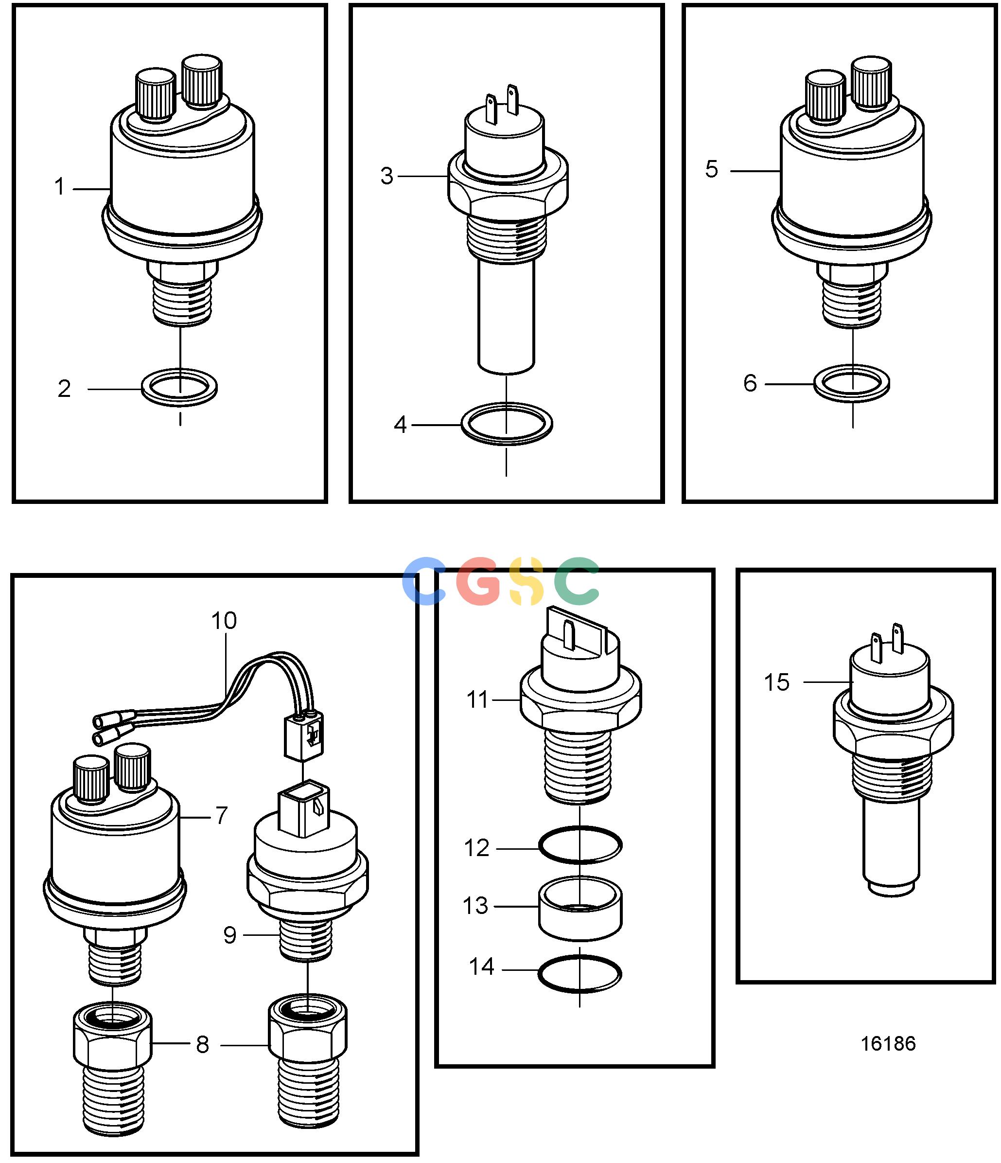 沃尔沃零件查询TAMD71A; TAMD72AElectrical SystemContacts and SensorsEPC Volvo Penta Parts catalog