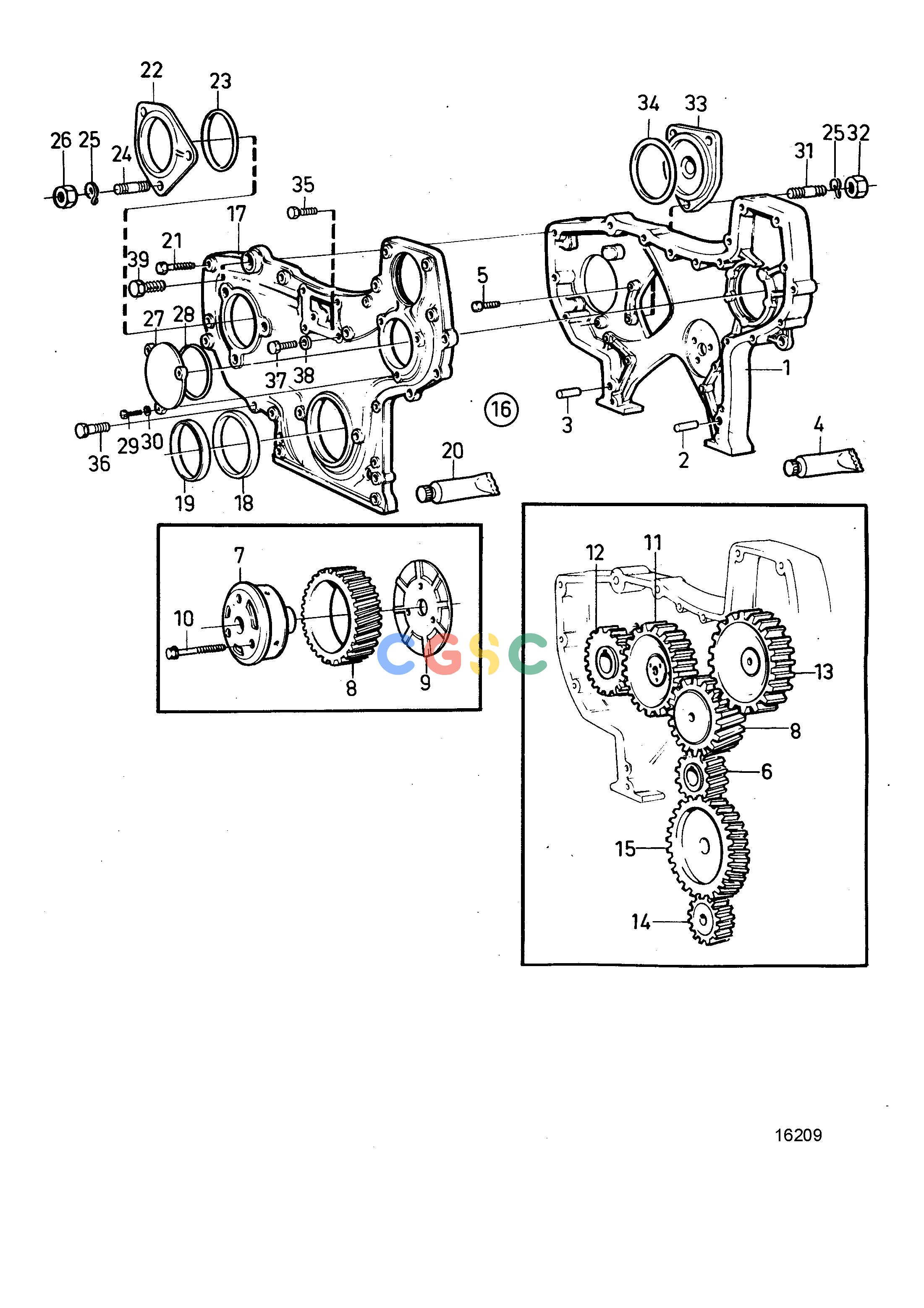 沃尔沃零件查询TAMD71A; TAMD72AEngineTiming Gear HousingEPC Volvo Penta Parts catalog