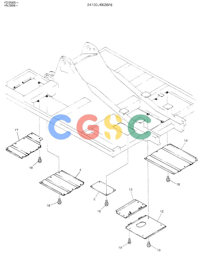 神钢零件查询(K907LC) - MARK II EXCAVATOR ASN YQ0565 (NA) (1/87-12/03) (02-008) - COVER ASSY, UNDER Kobelco