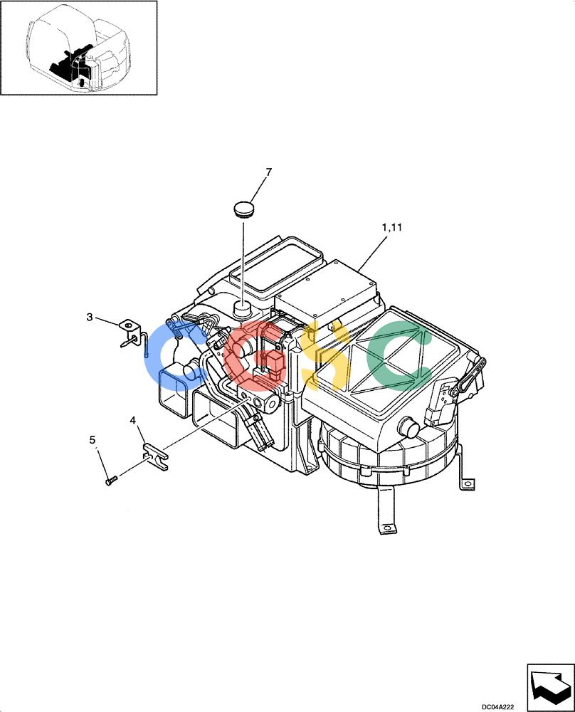 纽荷兰零件查询(E130) - CRAWLER EXCAVATOR (N.A.) (1/06-) (09 -38[00]) - AIR CONDITIONER ASSY (YT20M00009F1) New Holland Constructuion