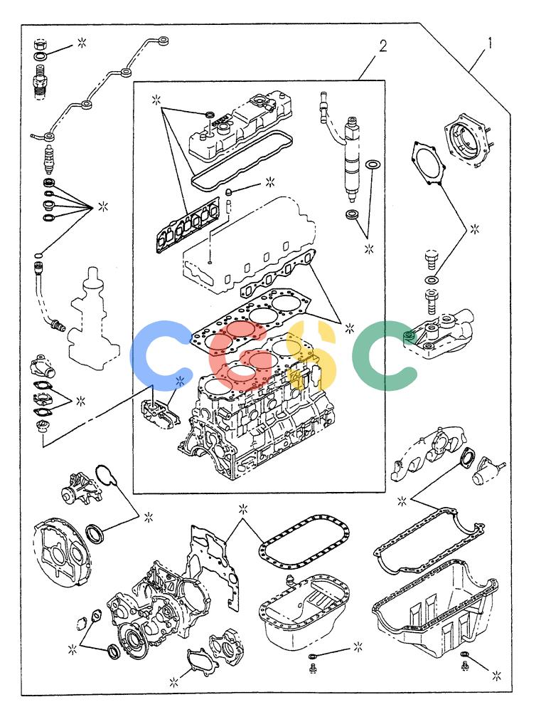 纽荷兰零件查询(EH70) - MIDI CRAWLER EXCAVATOR (N.A.) (1/05-) (179) - ENGINE GASKET KIT New Holland Constructuion