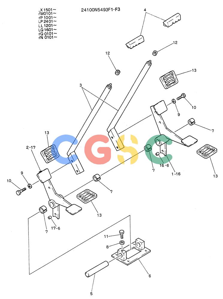 神钢零件查询(K905LC) - MARK II EXCAVATOR BTW YP1001 - YP1281 (1/87-12/03) (03-016) - LEVER ASSY, CONTROL Kobelco
