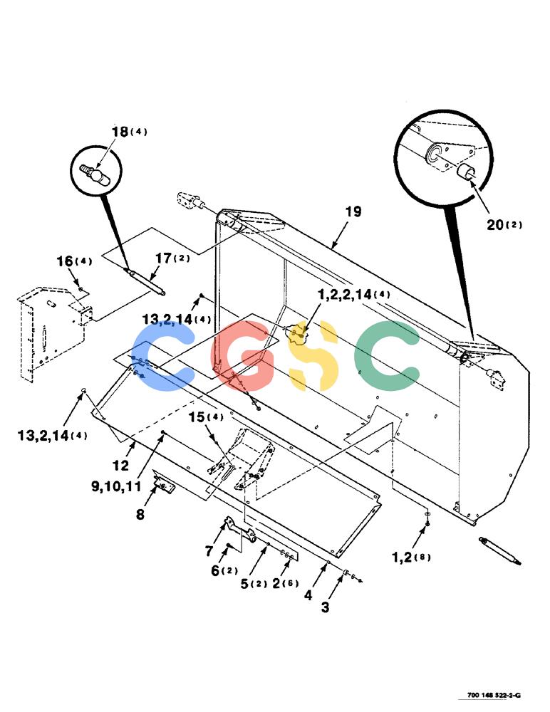 凯斯零件查询(RS551) - CASE IH ROUND BALER (1/99-12/00) (7-44) - MESH WRAP SHIELD ASSEMBLY Case Agriculture