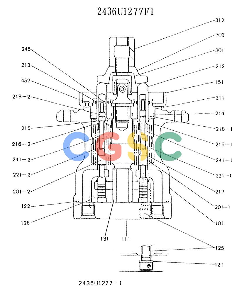 神钢零件查询(K903) - MARK II EXCAVATOR BTW LE6601 - LE7871 (1/88-12/03) (11-049) - VALVE ASSY, PILOT (P/N 2436U1277F1) Kobelco