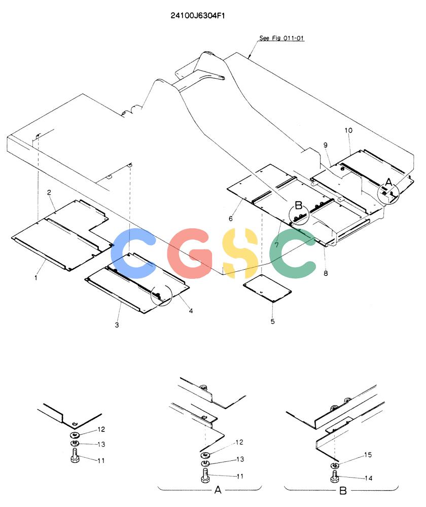 神钢零件查询(K904EL) - EXCAVATOR ASN LX1401 (1/86-12/03) (02-019) - COVER ASSY, UNDER, P/N 24100J6304F1 Kobelco