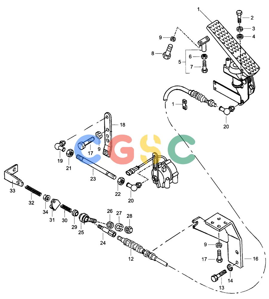 纽荷兰零件查询(AD250) - ARTICULATED DUMP TRUCK (7/01-) (0.525/1[01A]) - ACCELERATOR CONTROL New Holland Constructuion