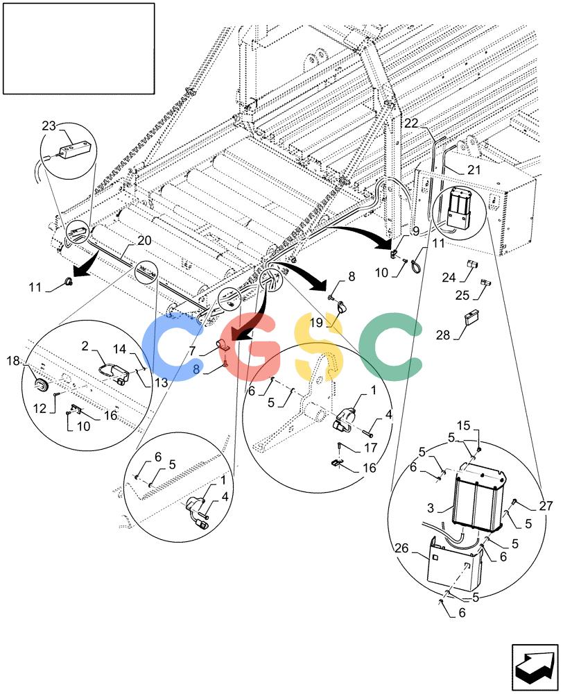 凯斯零件查询(LB333S) - BIG RECTANGULAR BALER (9/08-12/12) (18.87622708[01]) - DIA : BALE WEIGHING SYSTEM Case Agriculture