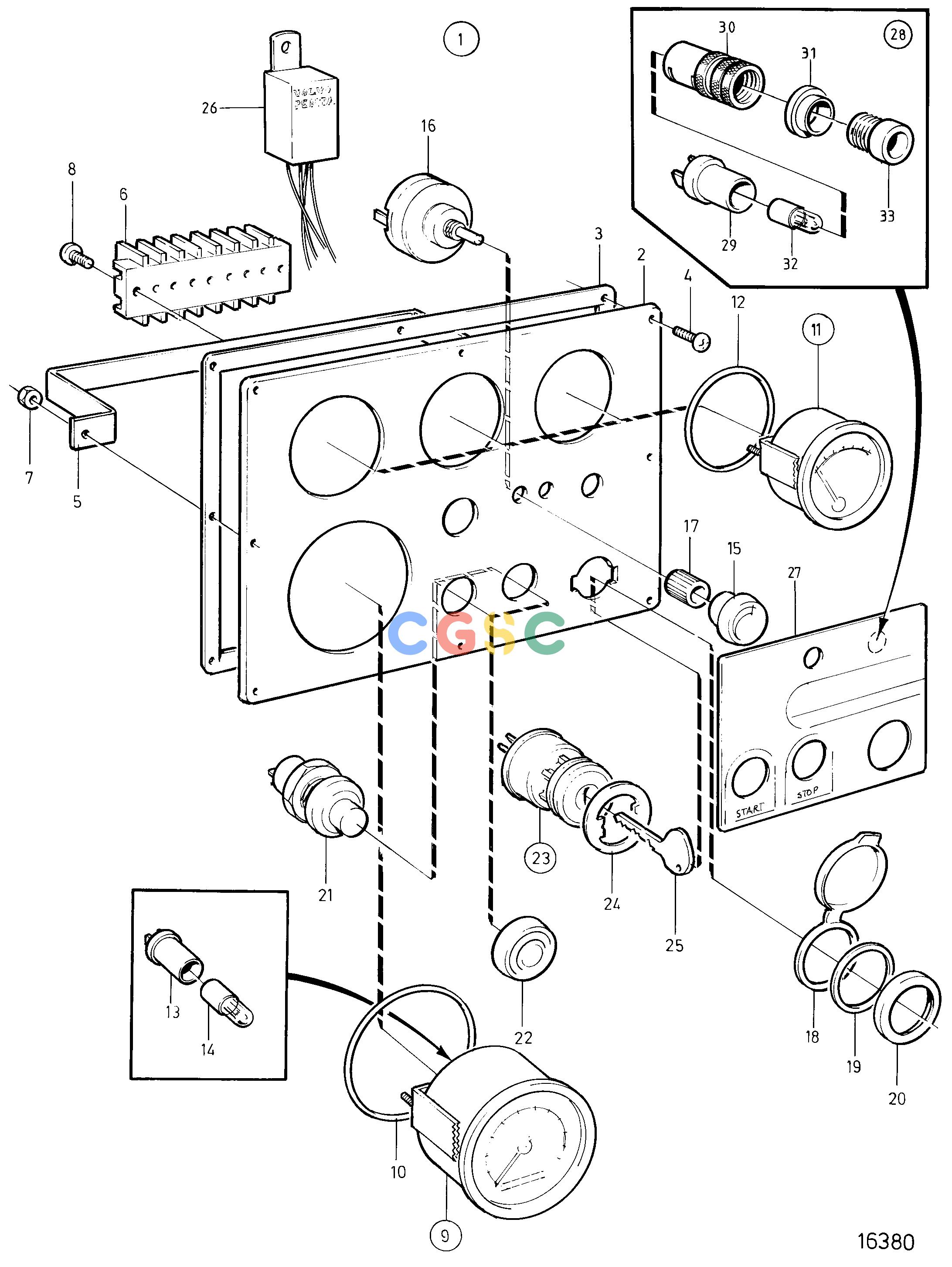 沃尔沃零件查询TAMD165A; TAMD165C; TAMD165P; TAMD165A-A; TAMD165C-A; TAMD165P-AElectrical SystemMain Instrument Panel 24V. Classifiable SN-1101054003/XXXXXEPC Volvo Penta Parts catalog