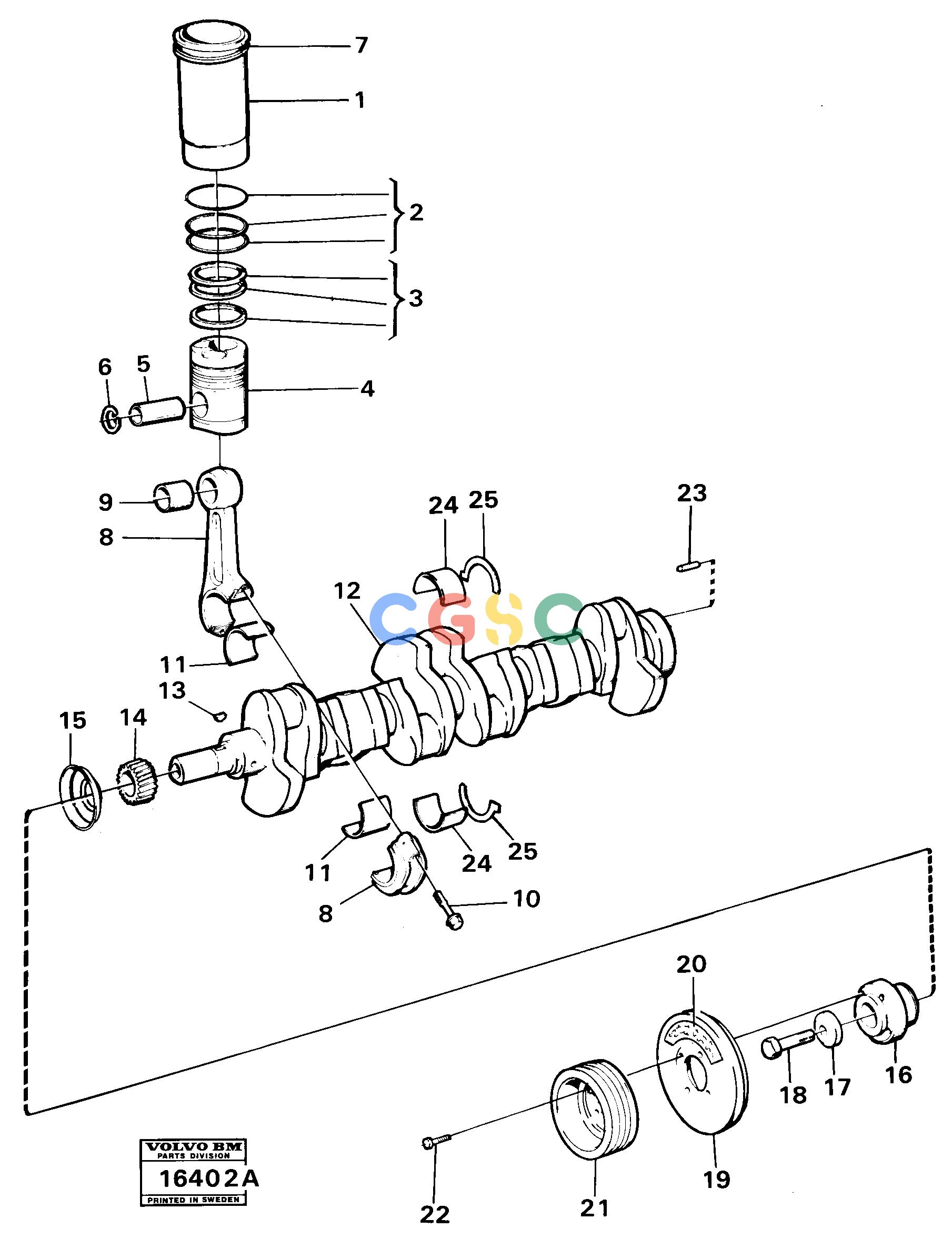 沃尔沃零件查询5350B Crankshaft td 70 gVolvo BM 5350B SER NO 2229 - 3999 NoneNoneNoneAutodata Volvo online