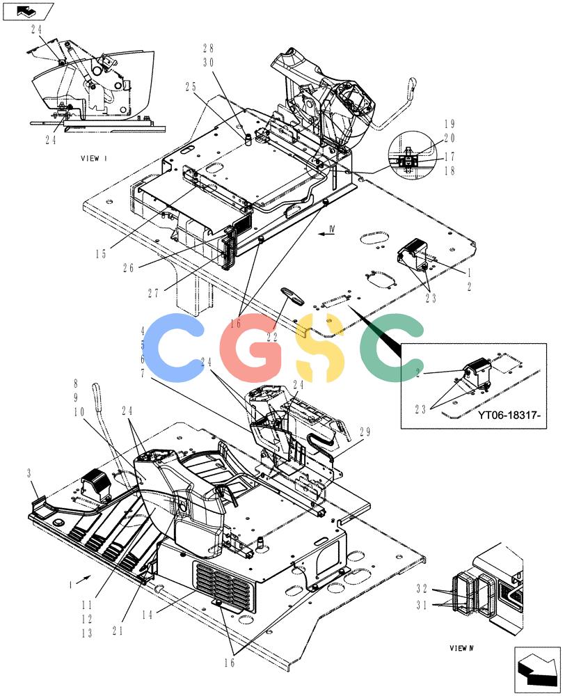 纽荷兰零件查询(E70BSR) - COMPACT CRAWLER EXCAVATOR ASN YT06-18001 (01-050[02]) - CONTROLS, OPERATORS New Holland Constructuion