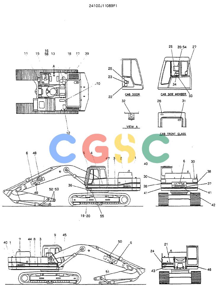 神钢零件查询(MD320BLC) - EXCAVATOR BTW YC0301 - YC0747 (1/80-12/06) (10-001) - LABEL, NAME-PLATE Kobelco