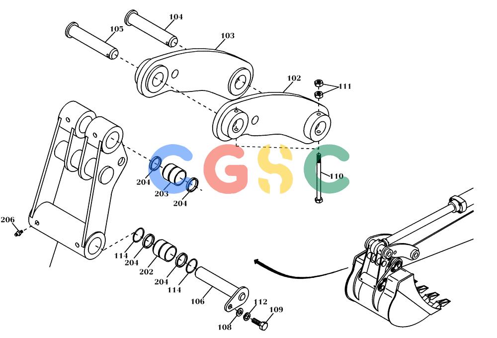 纽荷兰零件查询(EC450) - CRAWLER EXCAVATOR (SN: 750001-UP) (11/99-) (62.012[002]) - TOGGLE & LINKAGE (S/N 750002-750002/750004-UP) New Holland Constructuion