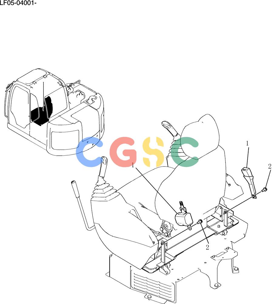 纽荷兰零件查询(E80BMSR) - CRAWLER EXCAVATOR ASN LF05-04001 - (N8TA18060) (235-01[1]) - BELT ASSY, SEAT New Holland Constructuion