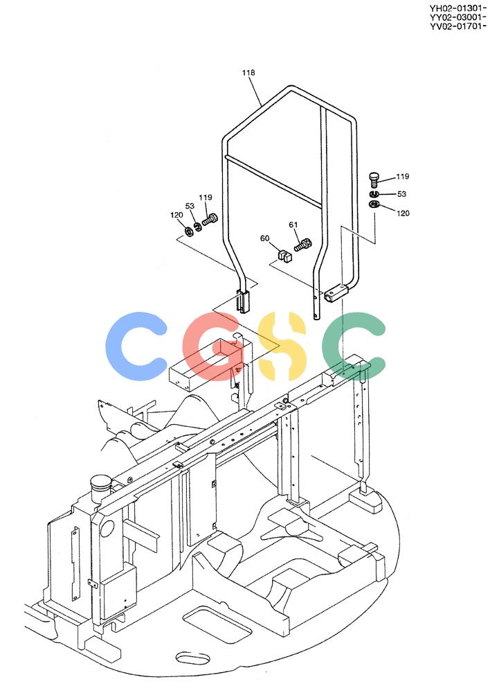 神钢零件查询(ED150-1E) - BLADE RUNNER EXCAVATOR/DOZER ASN YL05-00555 (11/03-12/04) (01-042[04]) - GUARD INSTAL, P/N YY21C00010F1 Kobelco